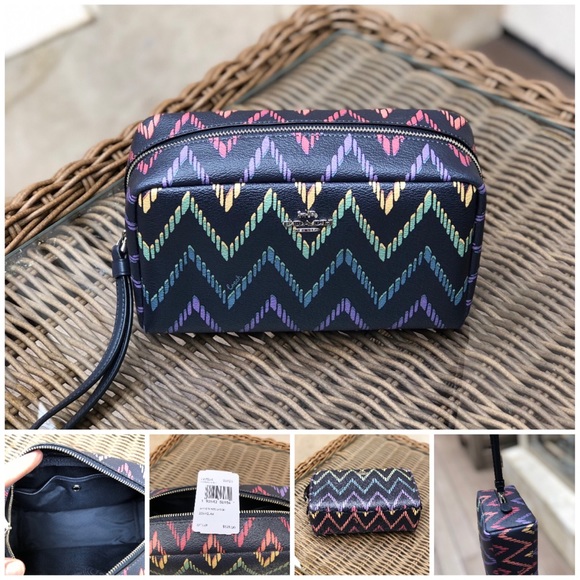 NWT Coach Chevron reversible tore&wristlet&pouch - Picture 2 of 8